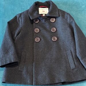 Kids Charcoal Pea Coat
